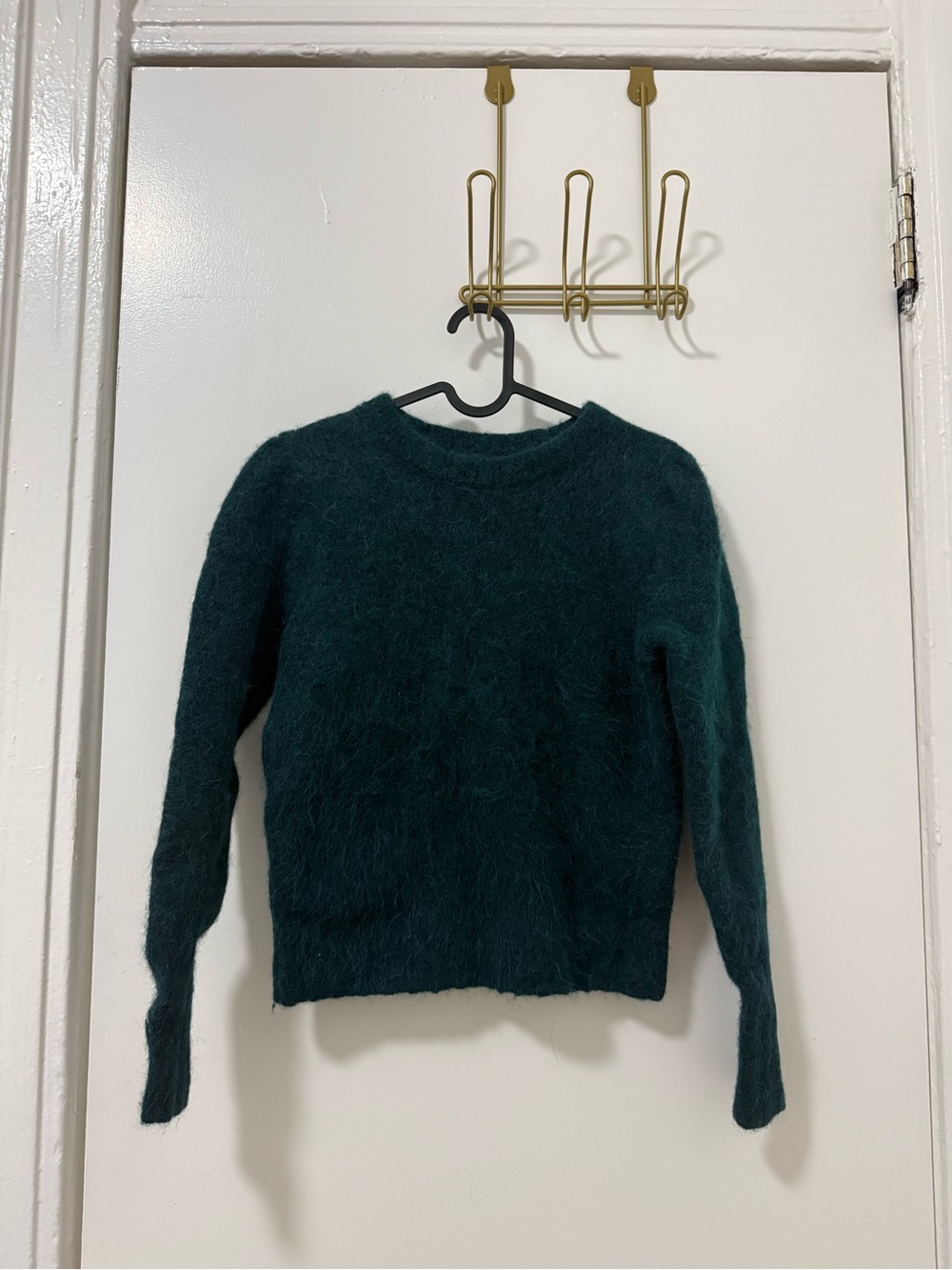 J. Crew Teal Fuzzy Crewneck Sweater